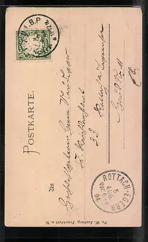 Künstler-AK München, Lukaskirche, Rosenranken