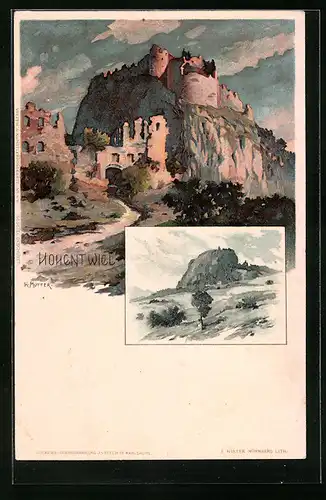 Künstler-AK Karl Mutter: Singen, Burg Hohentwiel