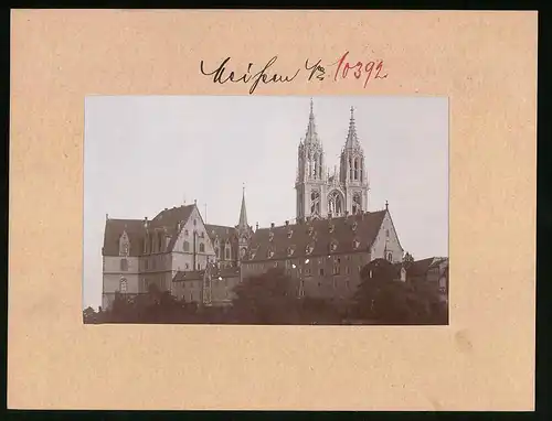 Fotografie Brück & Sohn Meissen, Ansicht Meissen i. Sa., Blick auf die Albrechtsburg mit Kornhaus und Dom