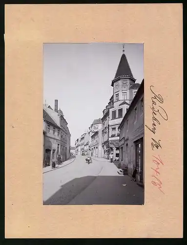 Fotografie Brück & Sohn Meissen, Ansicht Radeberg, Hauptstrasse mit Restaurant Harmann, Modehaus S. Manna