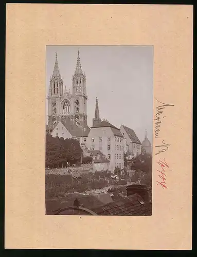 Fotografie Brück & Sohn Meissen, Ansicht Meissen i. Sa., Ortsansicht mit Blick auf die Westtürme des Doms