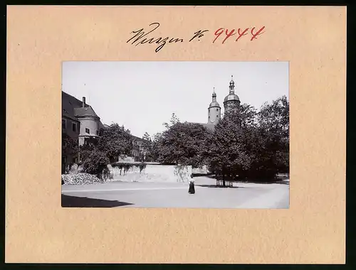 Fotografie Brück & Sohn Meissen, Ansicht Wurzen, Domplatz mit Dom und Kommandantur