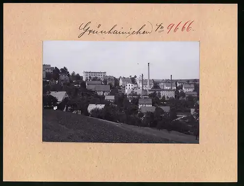 Fotografie Brück & Sohn Meissen, Ansicht Grünhainichen i. Sa., Blick auf die Jalousie u. Rolladenfabrik Louis Richter