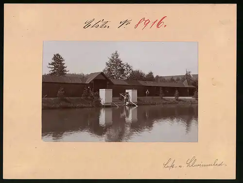 Fotografie Brück & Sohn Meissen, Ansicht Bad Elster, Badegäste im Luft - und Schwimmbad