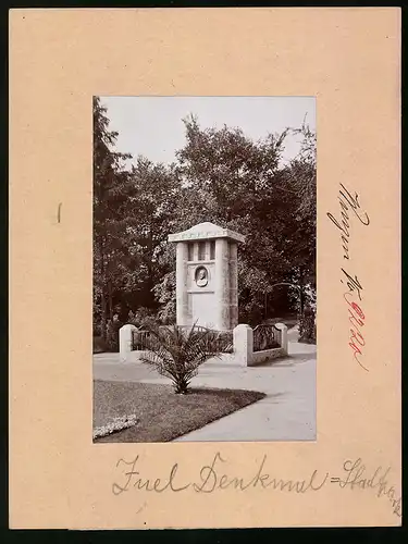 Fotografie Brück & Sohn Meissen, Ansicht Wurzen, Juel-Denkmal im Stadtpark