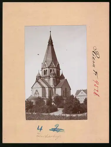 Fotografie Brück & Sohn Meissen, Ansicht Riesa a. Elbe, Blick auf die Trinitaskirche