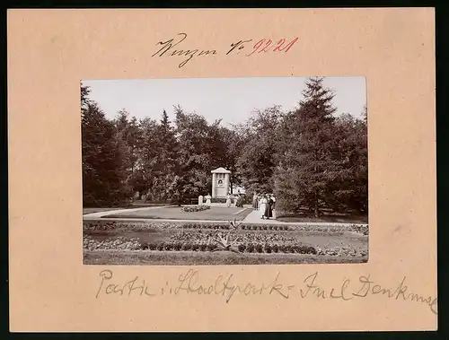 Fotografie Brück & Sohn Meissen, Ansicht Wurzen, Blick auf das Juel-Denkmal im Stadtpark