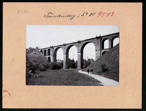 Fotografie Brück & Sohn Meissen, Ansicht Frankenberg i. Sa., Partie am Eisenbahnviadukt im Lützeltal