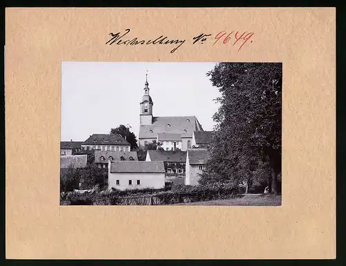 Fotografie Brück & Sohn Meissen, Ansicht Wechselburg, Teilansicht im Ort mit Blick zur Kirche