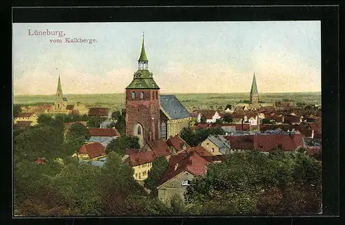 AK Lüneburg, Teilansicht vom Kalkberge aus gesehen