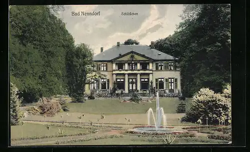 AK Bad Nenndorf, Schlösschen mit Springbrunnen