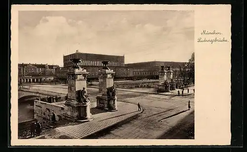 AK München, Ludwigsbrücke