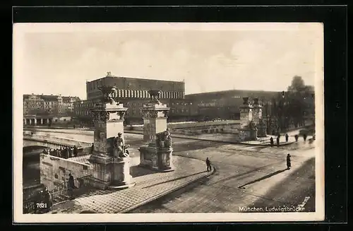 AK München, Ludwigsbrücke