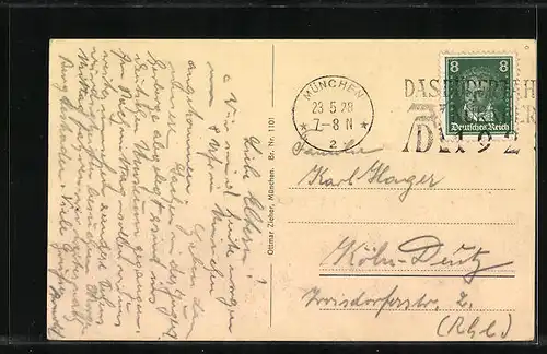 AK München, Isarpartie mit Deutschem Museum