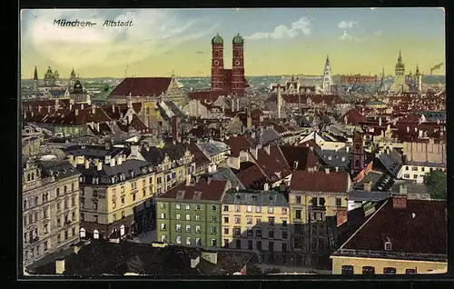 AK München, Altstadt mit Kirche