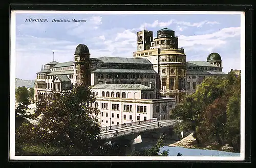 AK München, Deutsches Museum mit Isarpartie