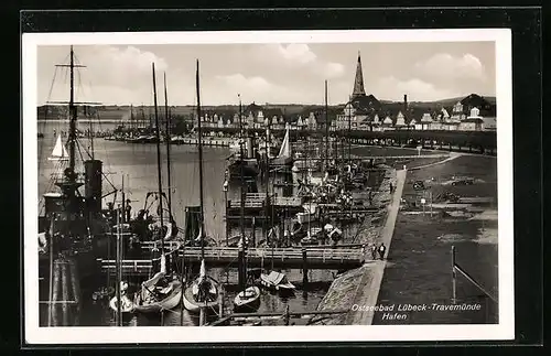 AK Lübeck-Travemünde, Hafen mit Segelbooten