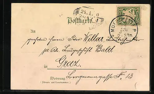 AK München, Isar-Tor mit Passanten