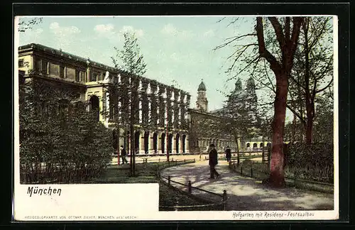 AK München, Hofgarten mit Residenz-Festsaalbau