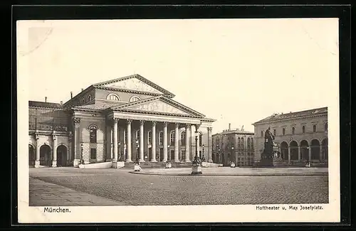 AK München, Hoftheater und Max Josefplatz