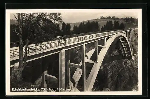 AK Rottenbuch, Echelsbacher Brücke mit Radfahrer