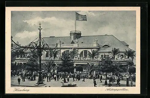 AK Hamburg-Neustadt, Alsterpavillon mit Besuchern
