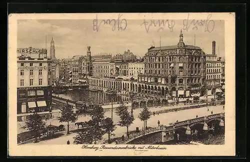 AK Hamburg, Reesendammbrücke mit Alsterbassin