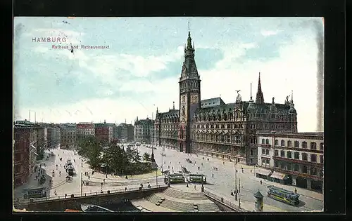 AK Hamburg, Rathaus und Rathausmarkt