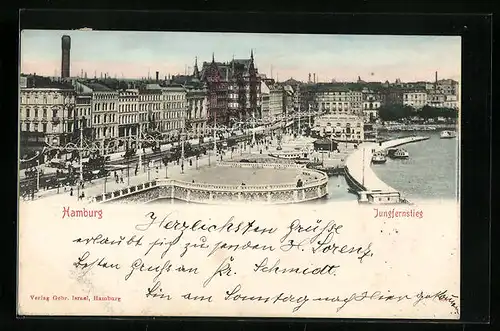 AK Hamburg-Neustadt, Jungfernstieg aus der Vogelschau