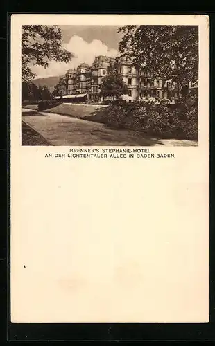 AK Baden-Baden, Brenners Stephanie-Hotel an der Lichtentaler Allee