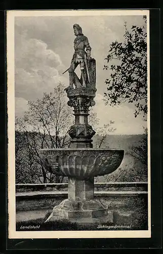AK Landstuhl, Sickingerdenkmal mit Fernblick