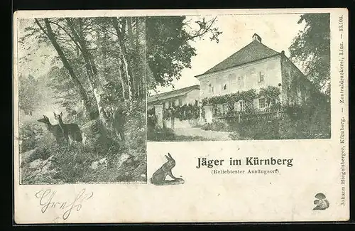 AK Linz, Gasthaus zum Jäger im Kürnberg