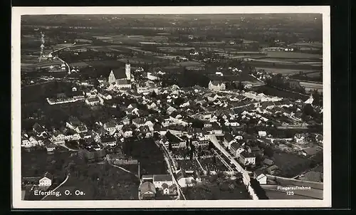 AK Eferding, Teilansicht mit Kirche