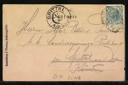 Lithographie Linz, Pöstlingberg, Linz-Urfahr Pöstlingberg-Bahn