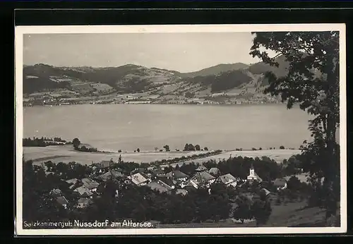 AK Nussdorf am Attersee, Ortsansicht aus der Vogelschau