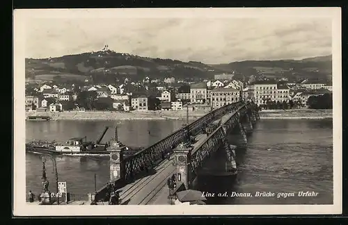 AK Linz /Donau, Brücke gegen Urfahr