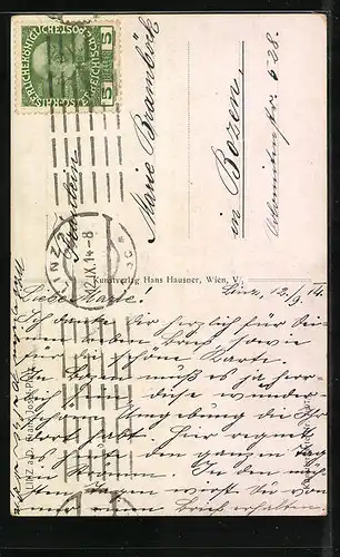 AK Linz a. D., Franz-Josef-Platz aus der Vogelschau