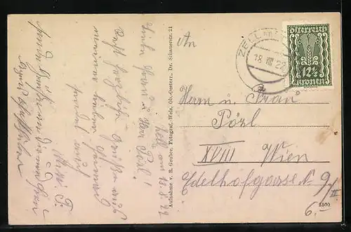 AK Zell a. d. Pram, Ortsansicht mit Wallfahrtskirche