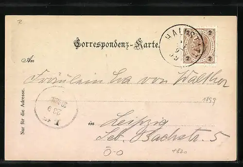 AK Hallstatt, Marktplatz mit Denkmal