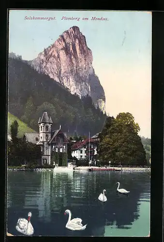 AK Plomberg am Mondsee, Villen am Ufer