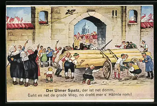 Künstler-AK Hans Boettcher: Der Ulmer Spatz