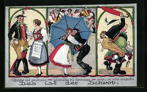 Künstler-AK Hans Boettcher: Des ist der Schwob