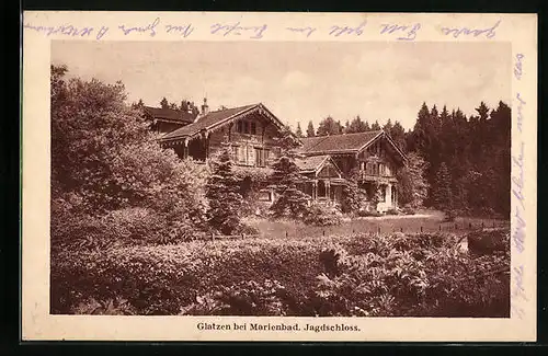 AK Glatzen bei Marienbad, Jagdschloss