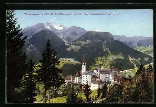 AK Buchenstein, Panorama an der Dolomitenstrasse