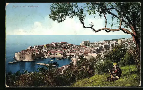 AK Ragusa, Teilansicht mit Oelbaum