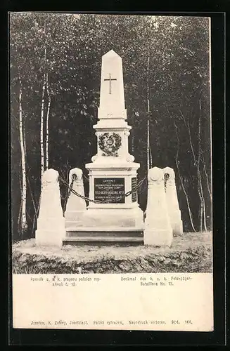 AK Sadowa, Denkmal des k. u. k. Feld-Jäger-Bataillons Nr. 13