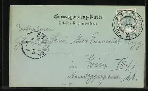 Mondschein-AK Trieste, Monumento Massimiliano