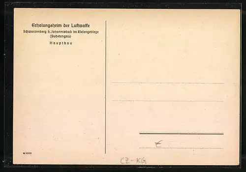 AK Schwarzenberg b. Johannisbad, Erholungsheim der Luftwaffe