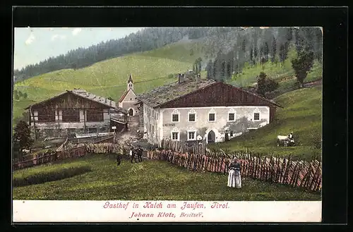 AK Ratschings-Kalch, Gasthof Johann Klotz mit Kapelle