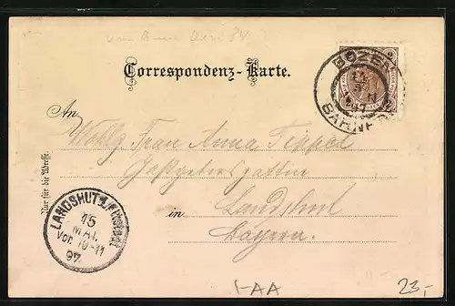 Lithographie Gossensass, Ruine Strassberg, Tribulaun, Wassertunnel